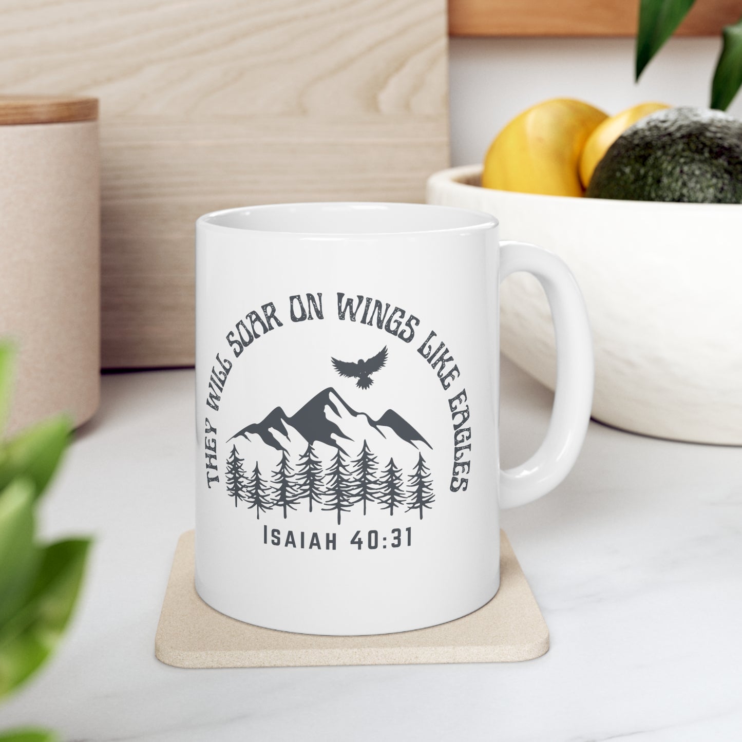 Christian Coffee Mug | Isaiah 40:31 Bible Verse 11 oz Ceramic Mug