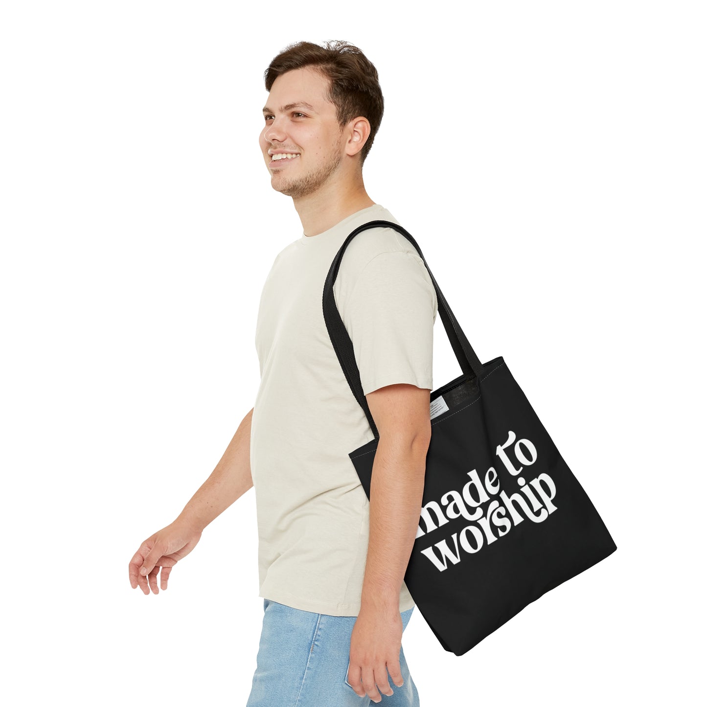Made to Worship Black Tote Bag