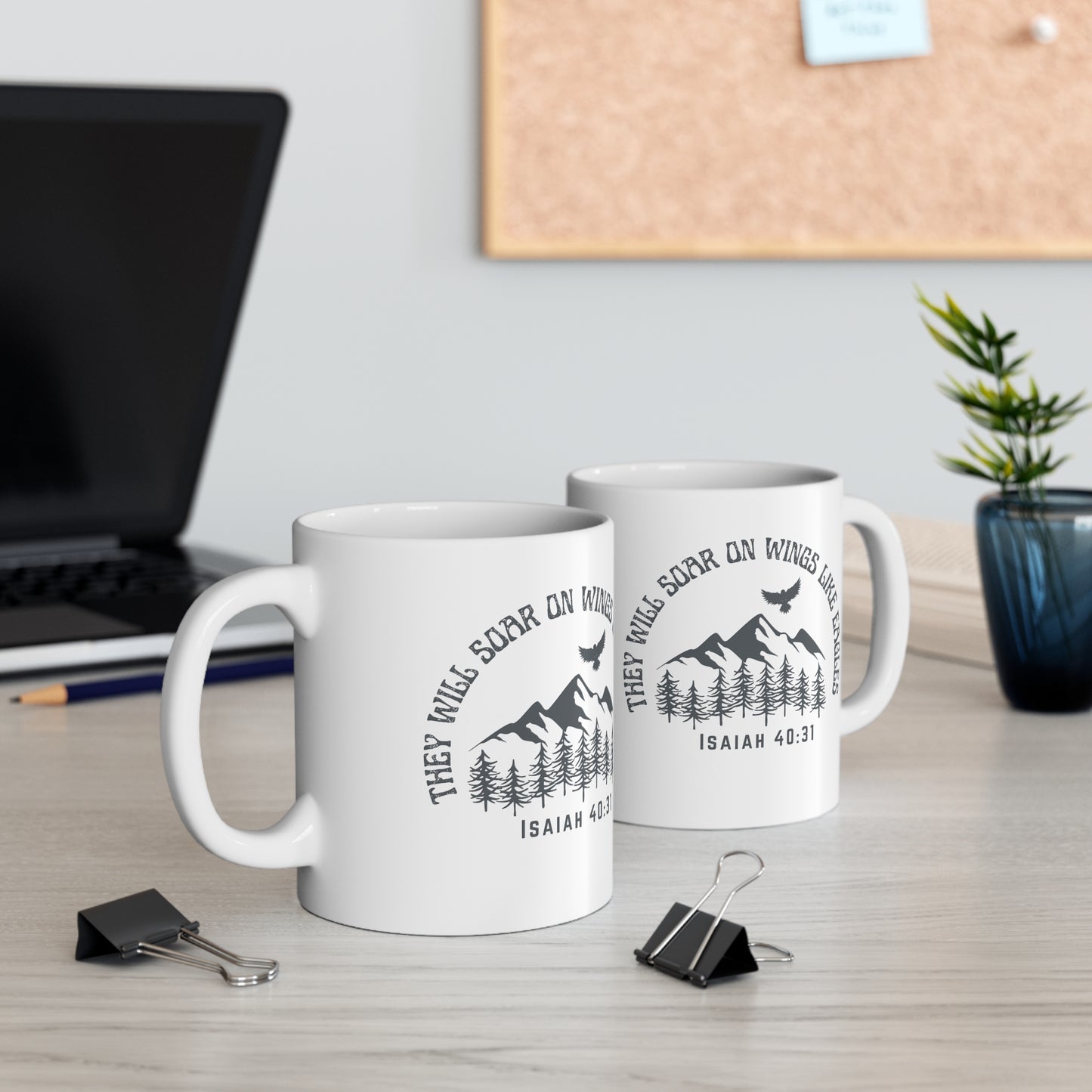 Christian Coffee Mug | Isaiah 40:31 Bible Verse 11 oz Ceramic Mug