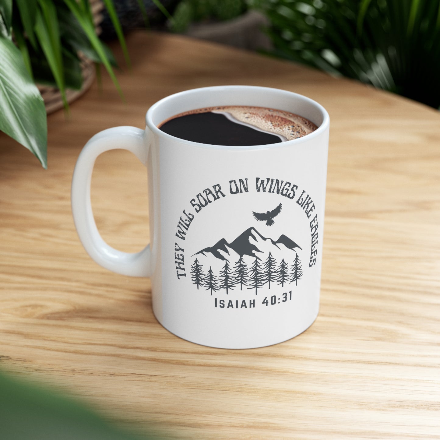Christian Coffee Mug | Isaiah 40:31 Bible Verse 11 oz Ceramic Mug