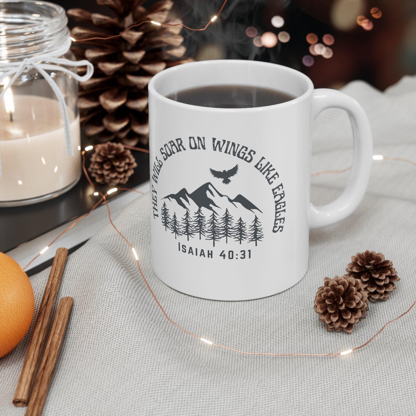 Christian Coffee Mug | Isaiah 40:31 Bible Verse 11 oz Ceramic Mug