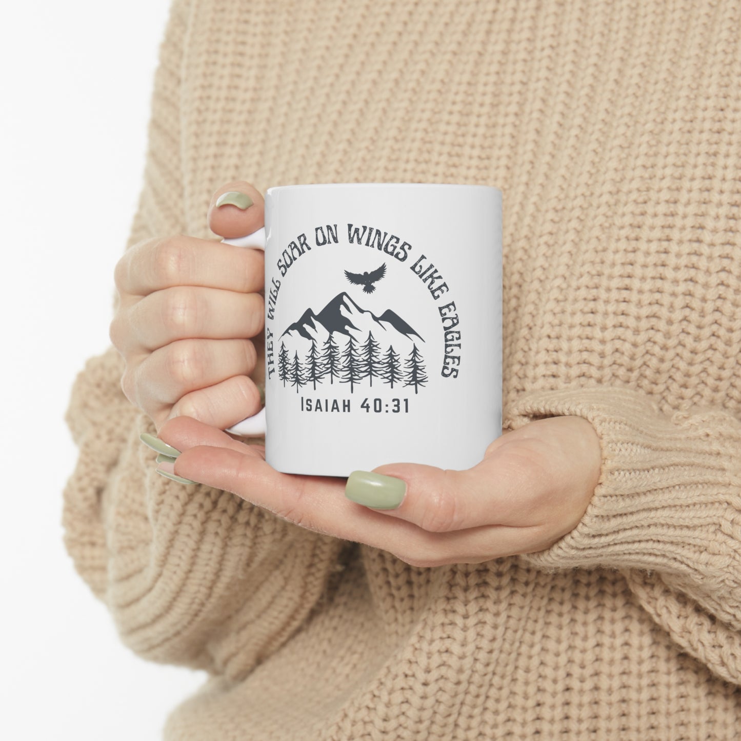 Christian Coffee Mug | Isaiah 40:31 Bible Verse 11 oz Ceramic Mug