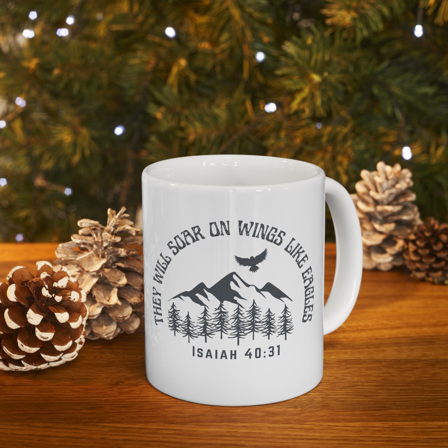 Christian Coffee Mug | Isaiah 40:31 Bible Verse 11 oz Ceramic Mug
