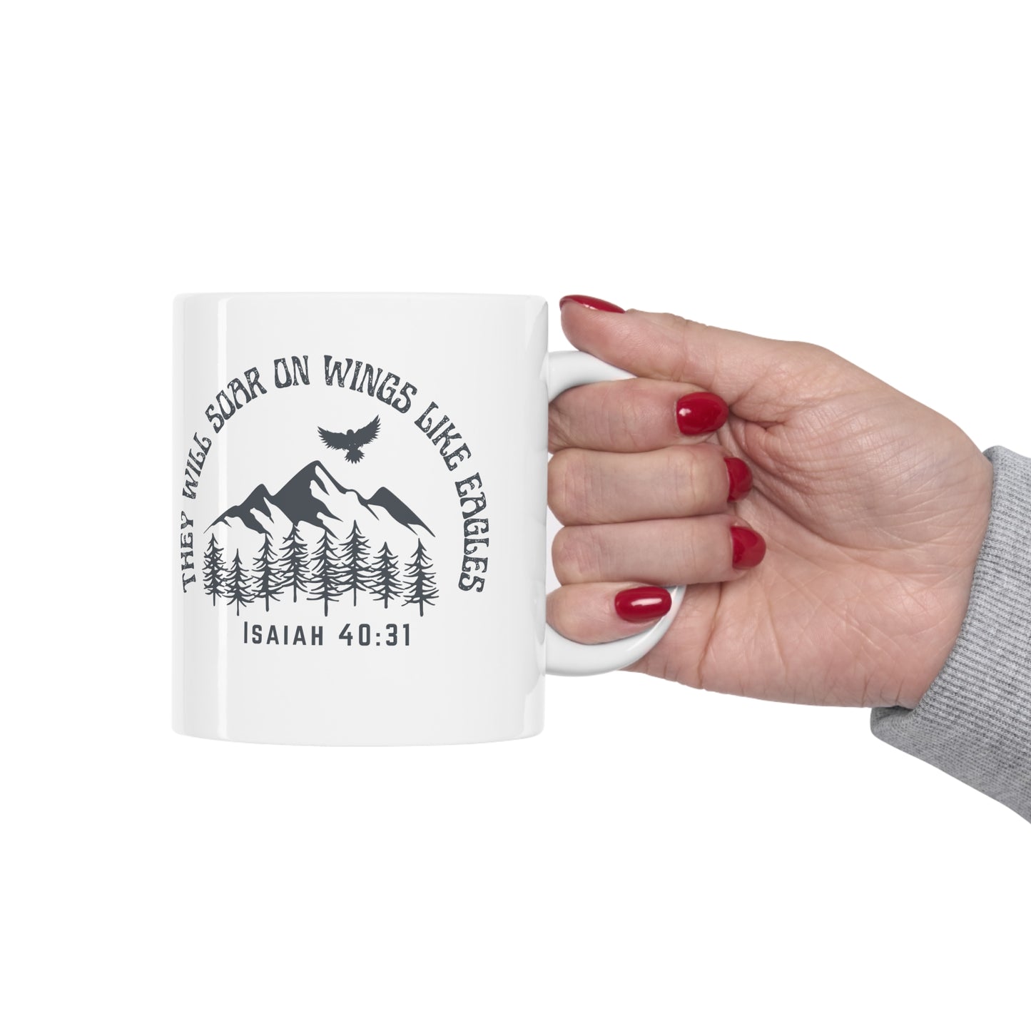 Christian Coffee Mug | Isaiah 40:31 Bible Verse 11 oz Ceramic Mug