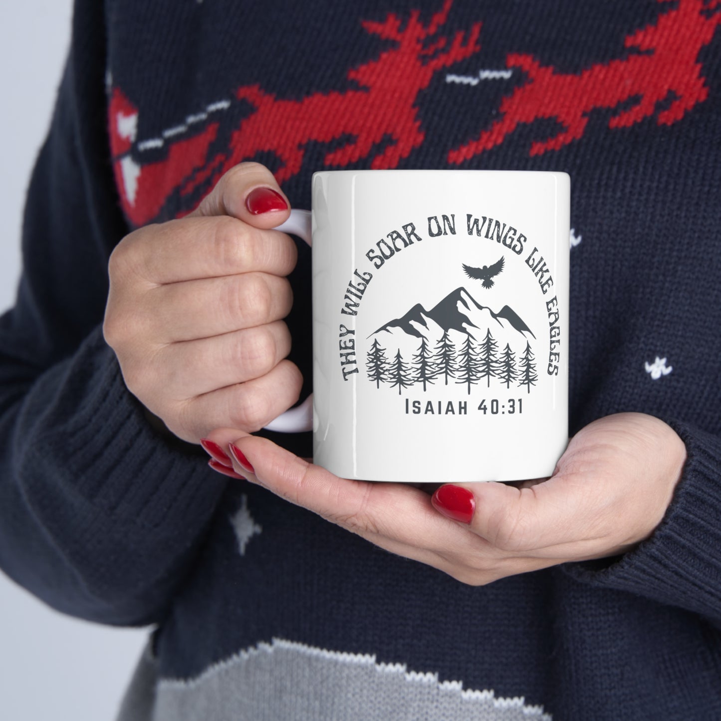 Christian Coffee Mug | Isaiah 40:31 Bible Verse 11 oz Ceramic Mug