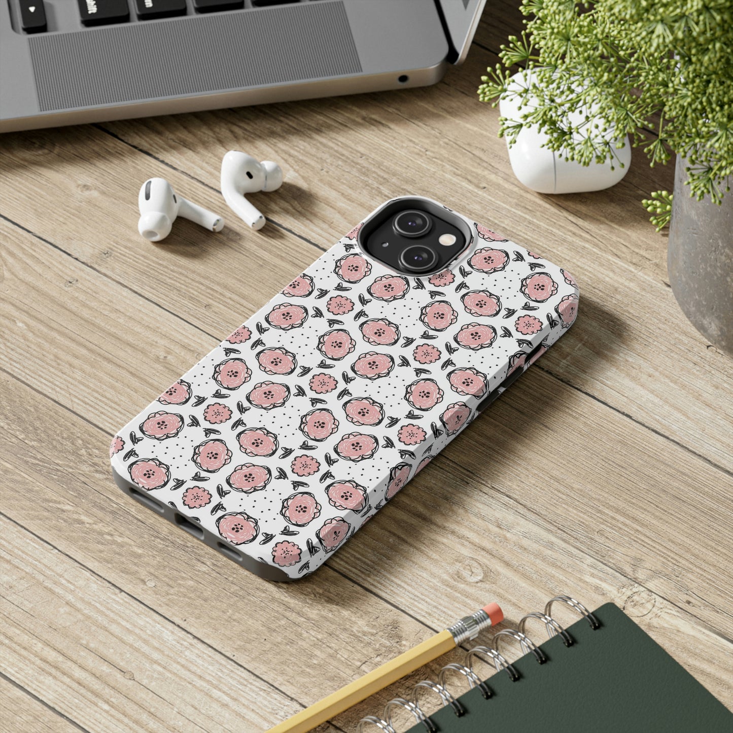 Pink Floral Patterned Phone Case - Case Mate