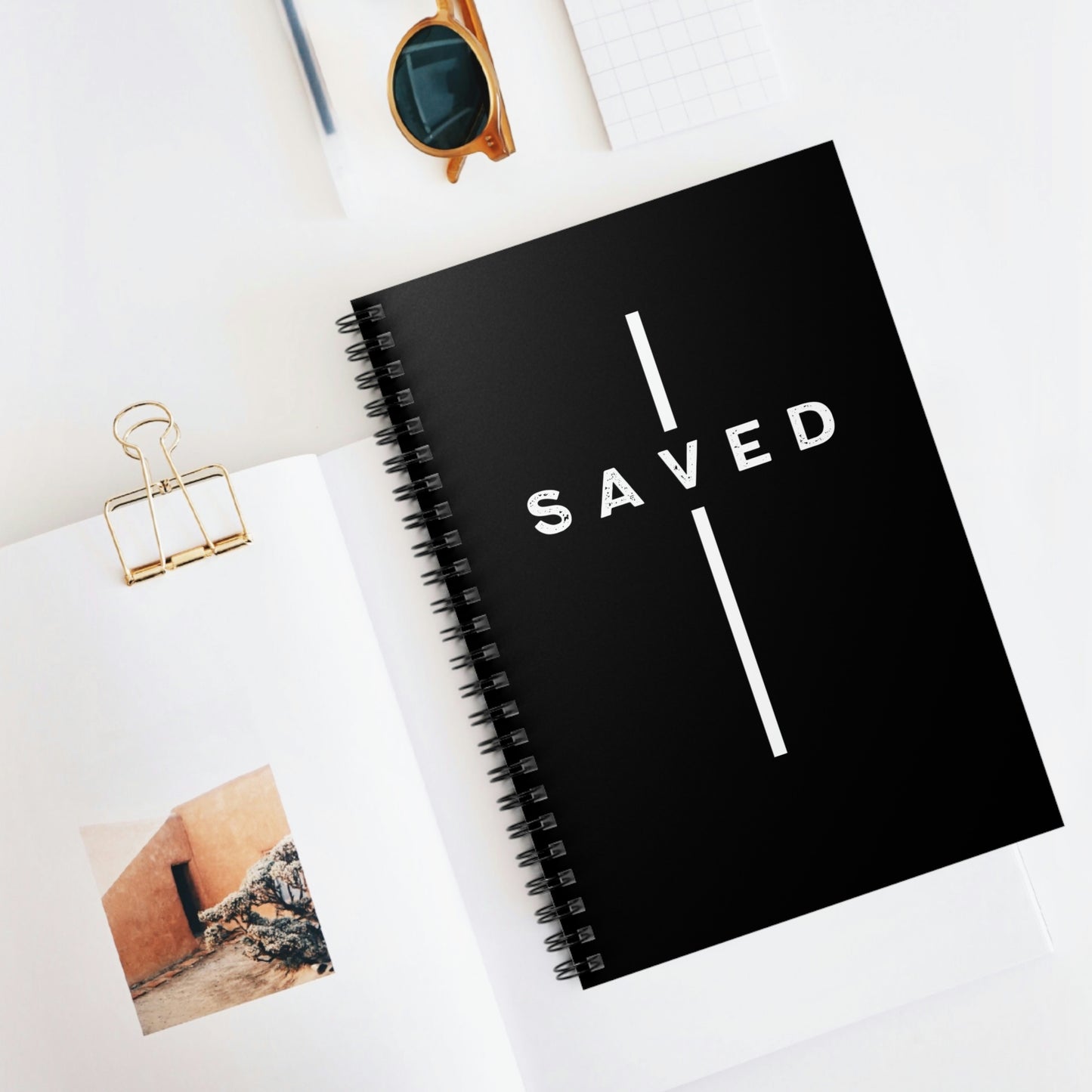 Saved- Lined Spiral Notebook Prayer Journal