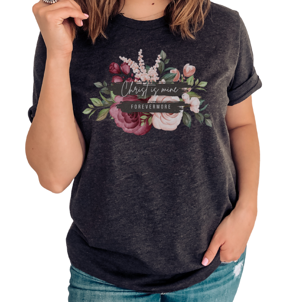 Christ is Mine Forevermore | Dark Grey Heather Christian Short Sleeve Jersey T-Shirt