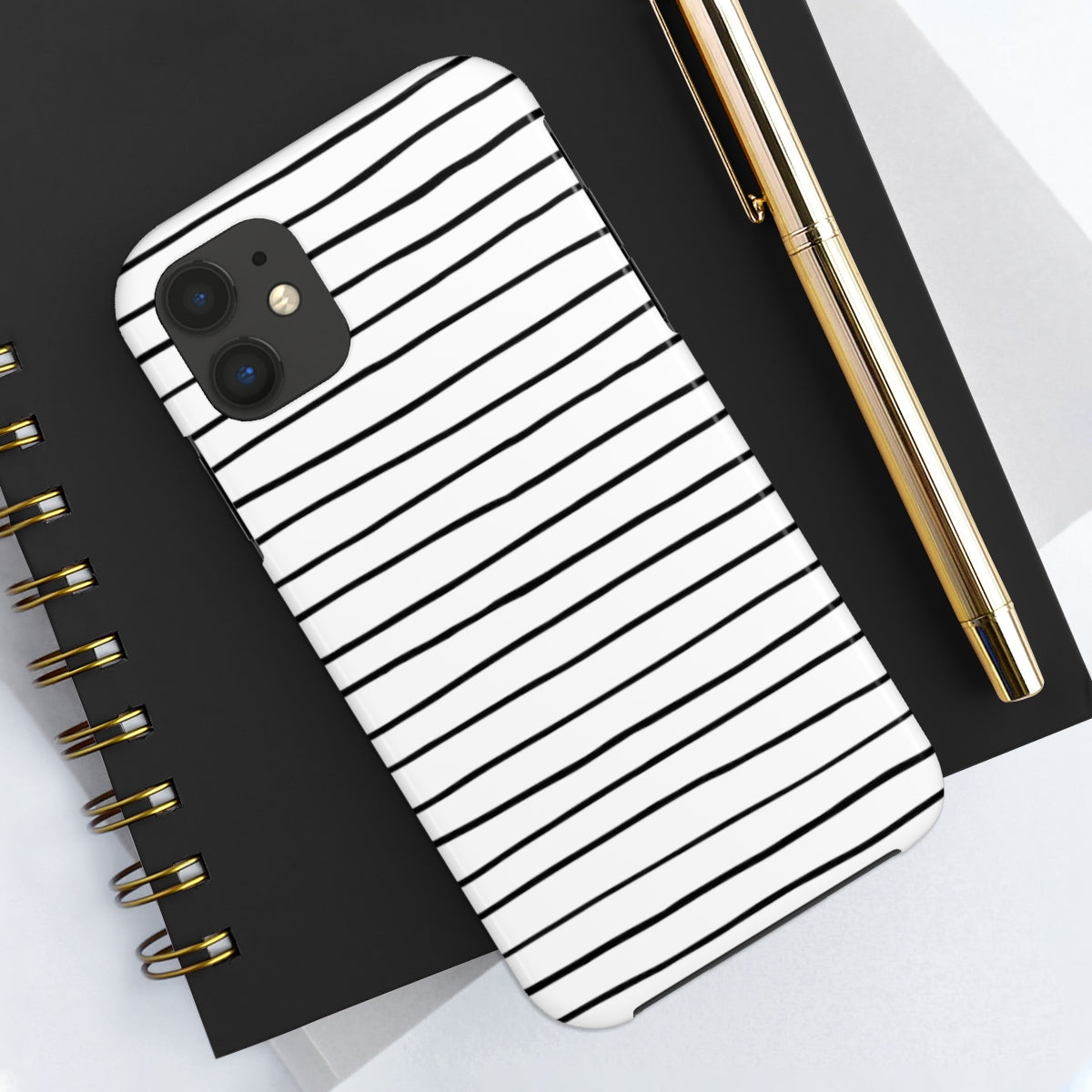 Black & White Stripes Tough Phone Cases, Case-Mate