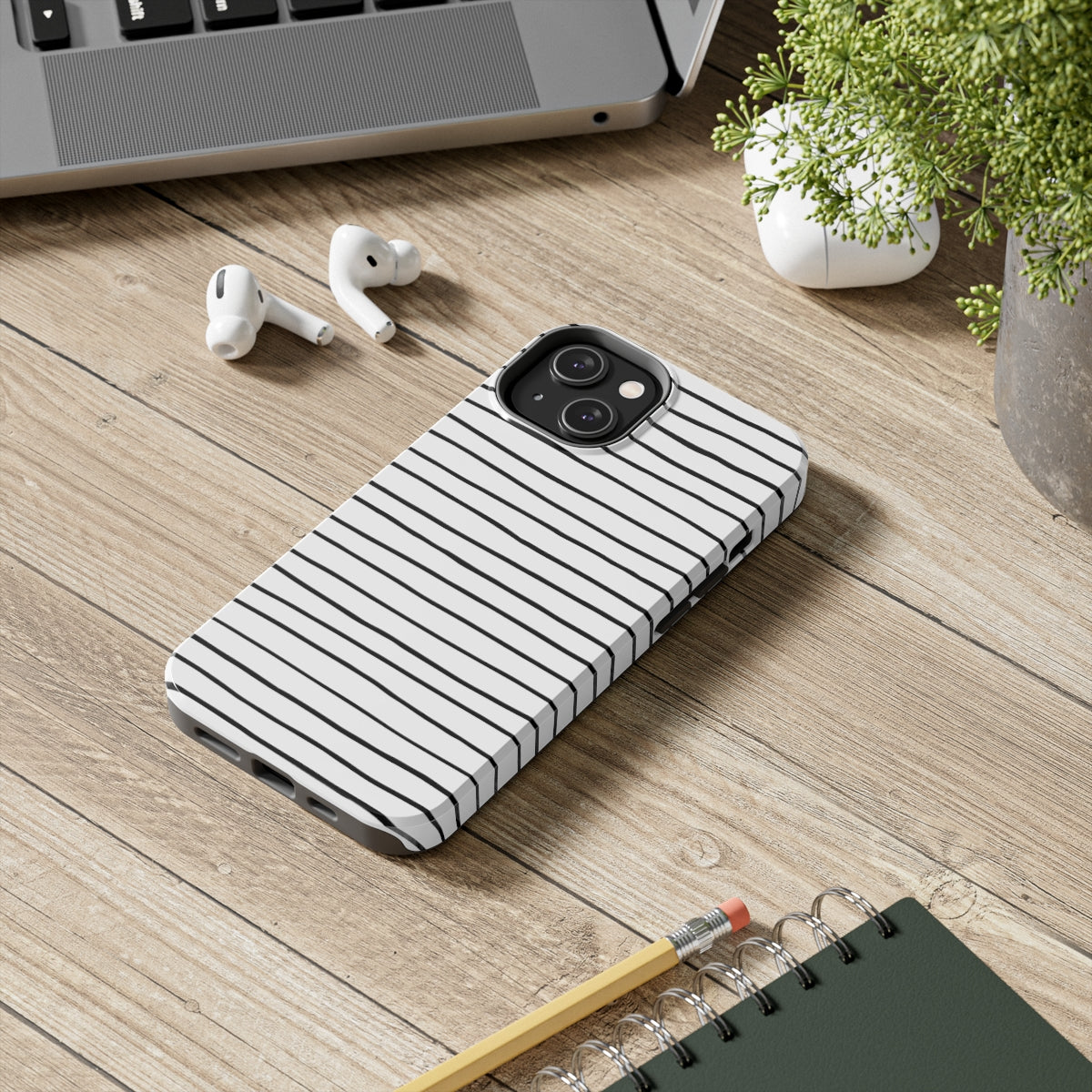 Black & White Stripes Tough Phone Cases, Case-Mate