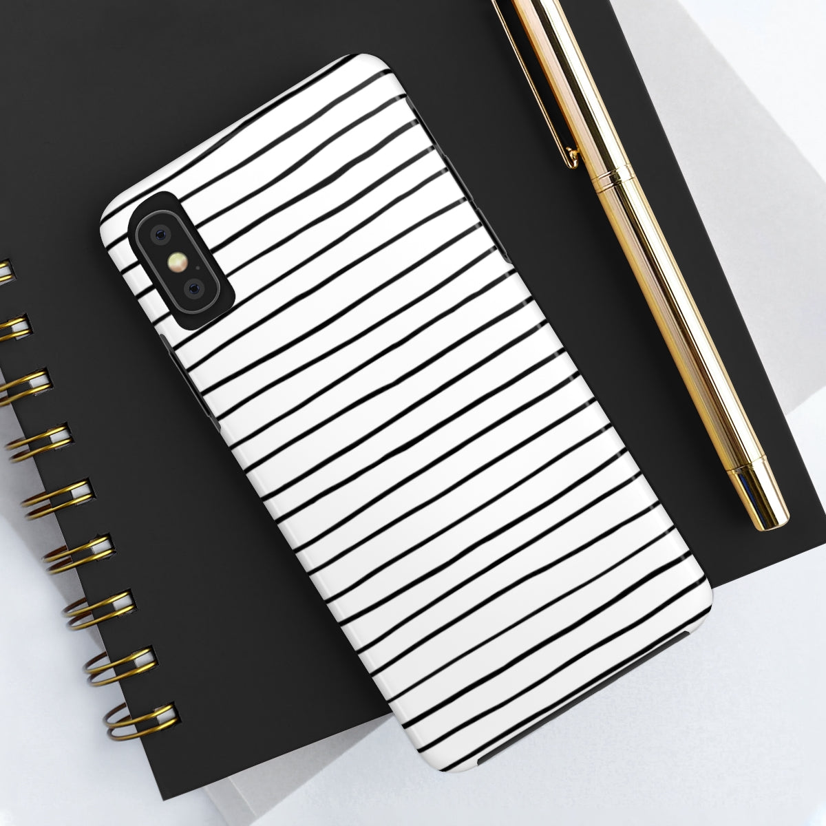 Black & White Stripes Tough Phone Cases, Case-Mate