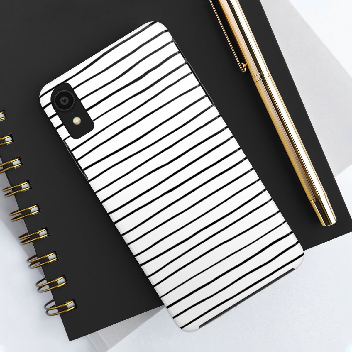 Black & White Stripes Tough Phone Cases, Case-Mate