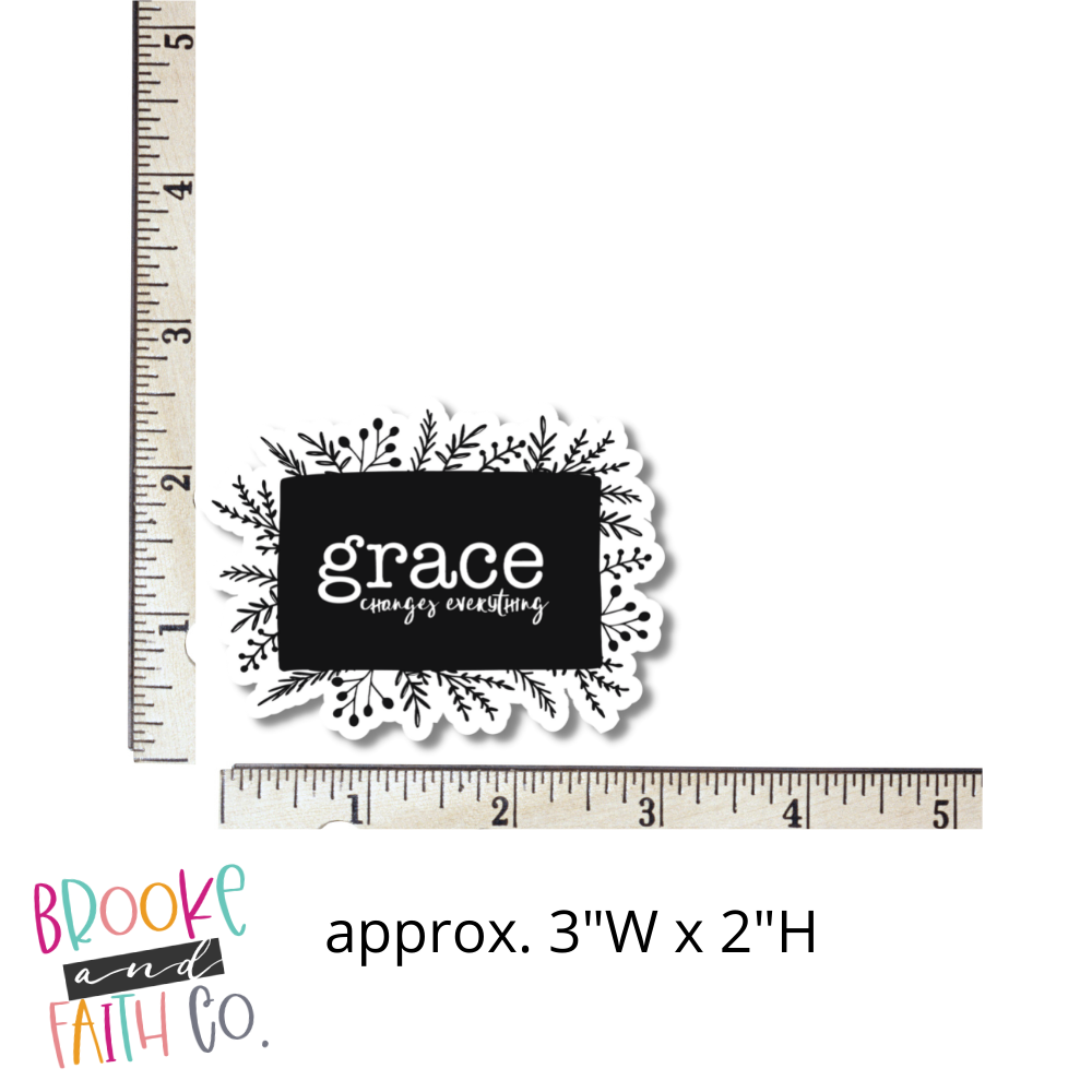 3x2 inch Grace Changes Everything Vinyl Sticker