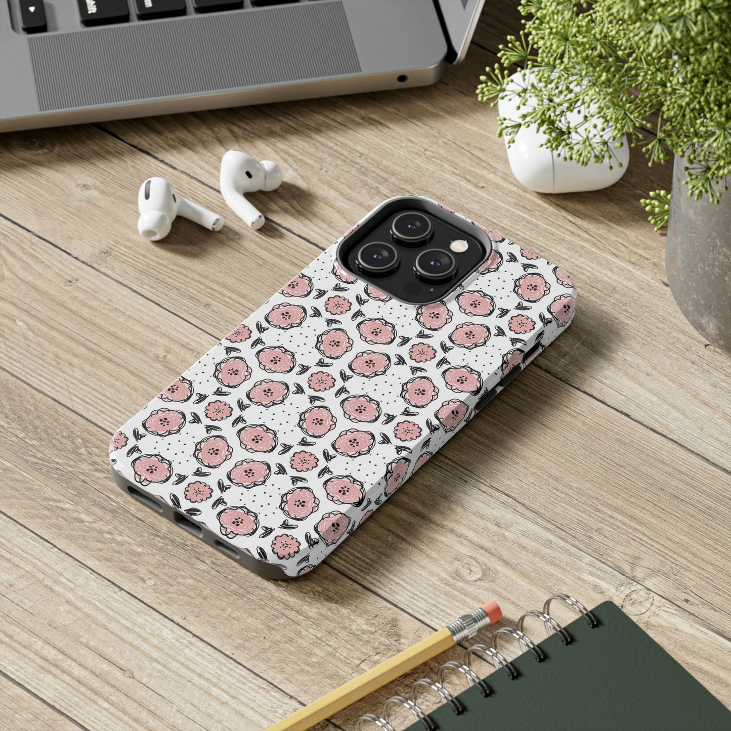 Pink Floral Patterned Phone Case - Case Mate