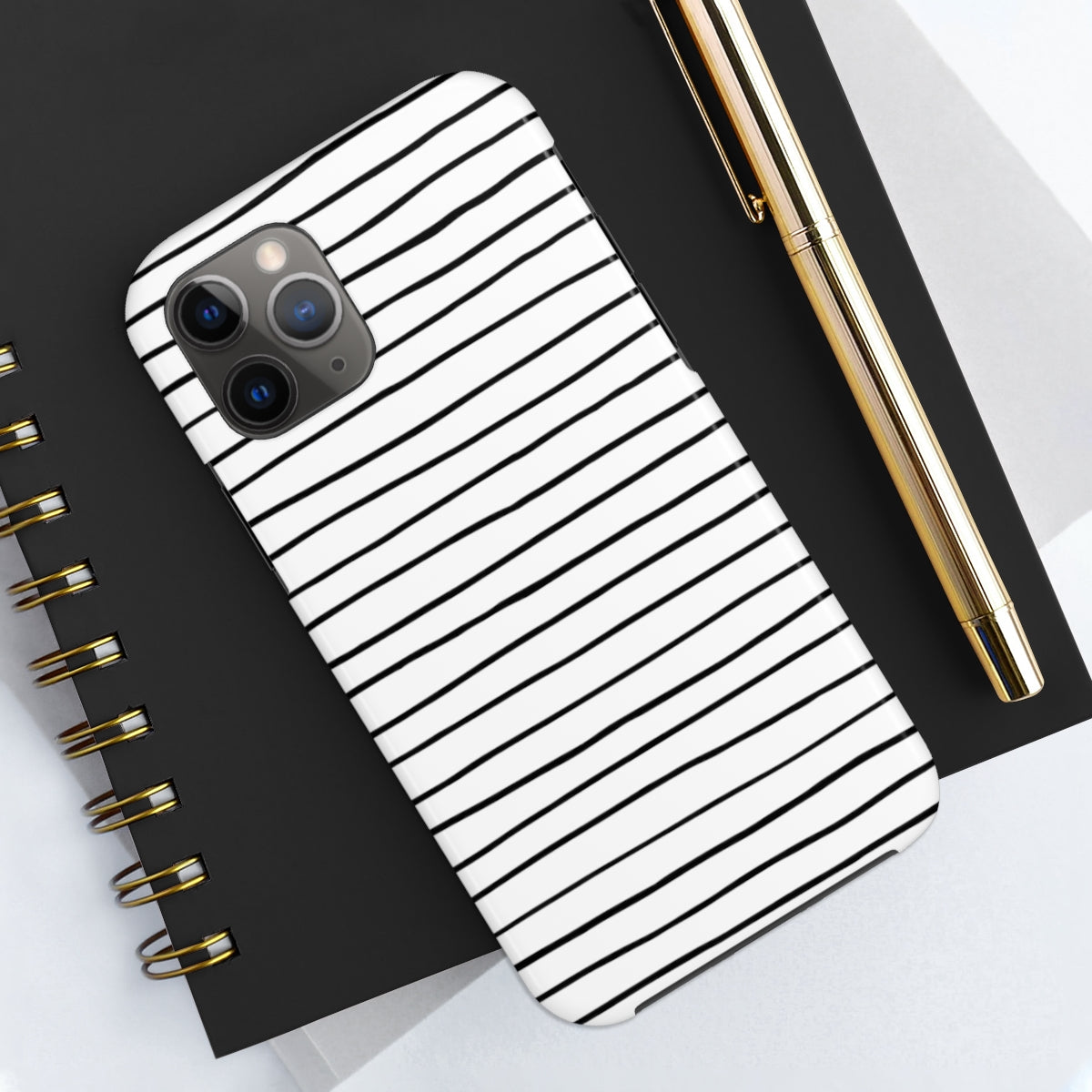 Black & White Stripes Tough Phone Cases, Case-Mate