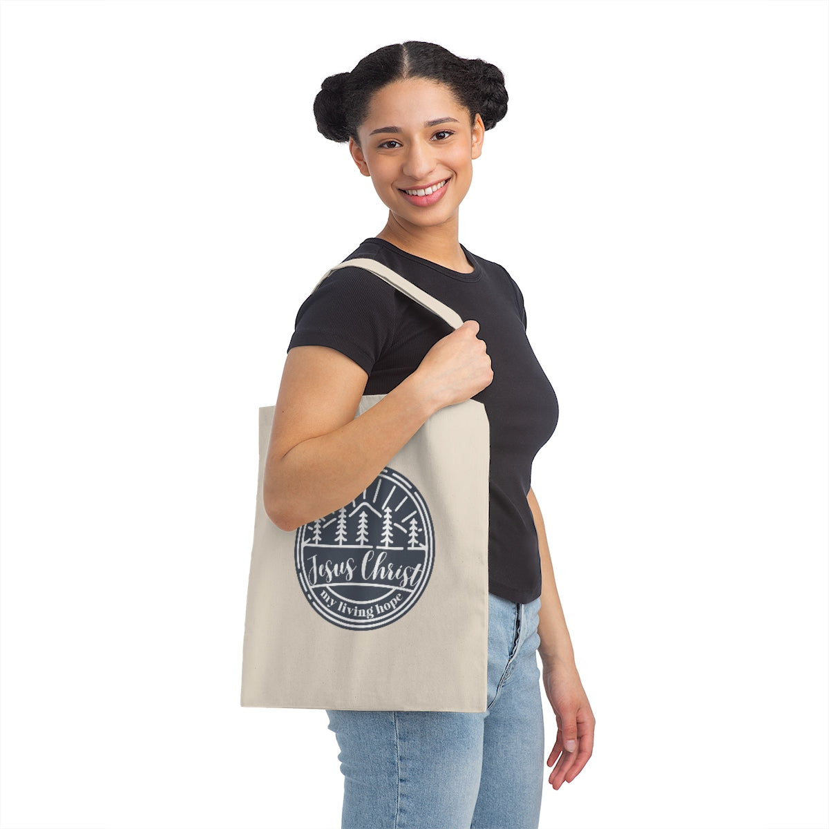 Jesus Christ My Living Hope Canvas Tote Bag