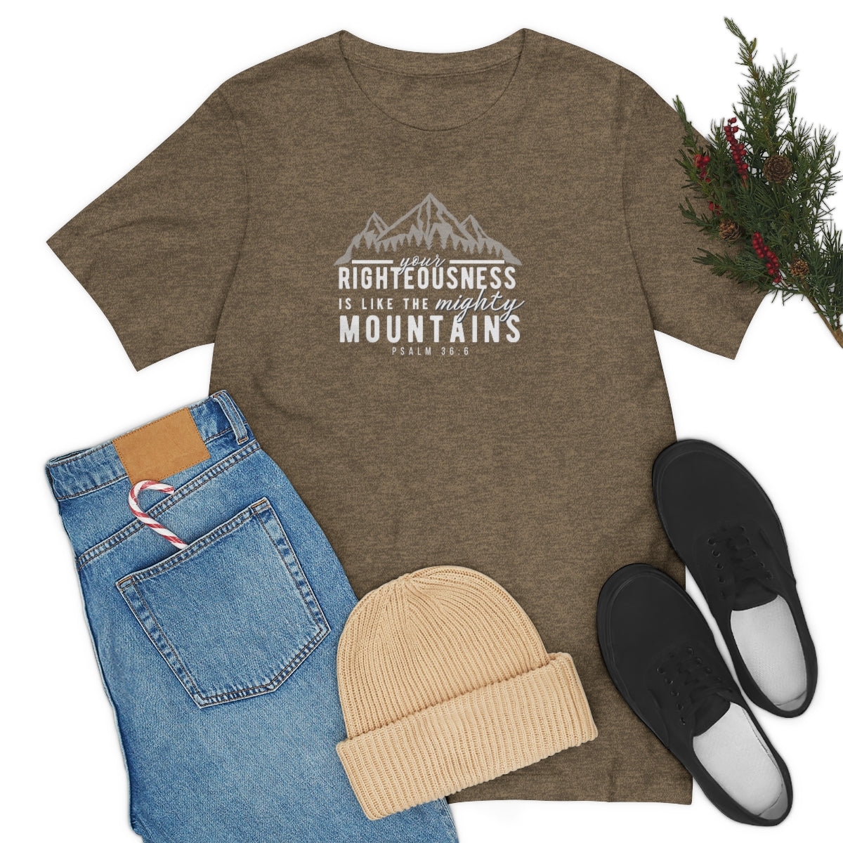 Your Righteousness is Like the Mighty Mountains -Unisex Jersey Short Sleeve Tee