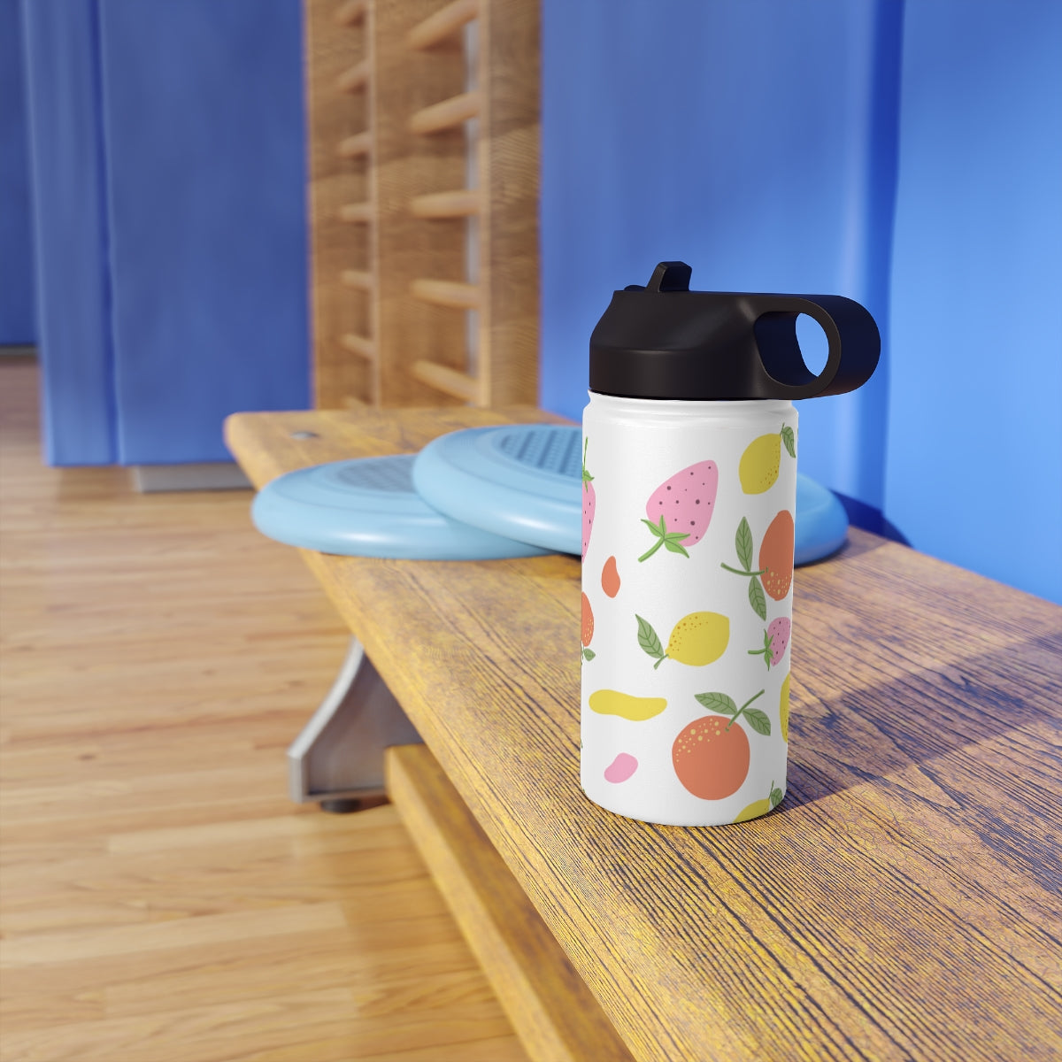 Fruit Pattern Stainless Steel Water Bottle, Standard Lid