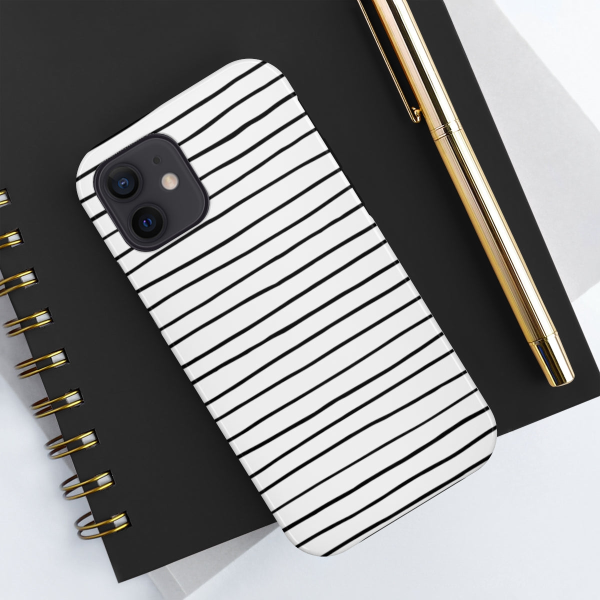 Black & White Stripes Tough Phone Cases, Case-Mate
