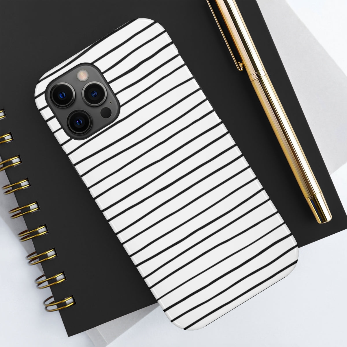 Black & White Stripes Tough Phone Cases, Case-Mate