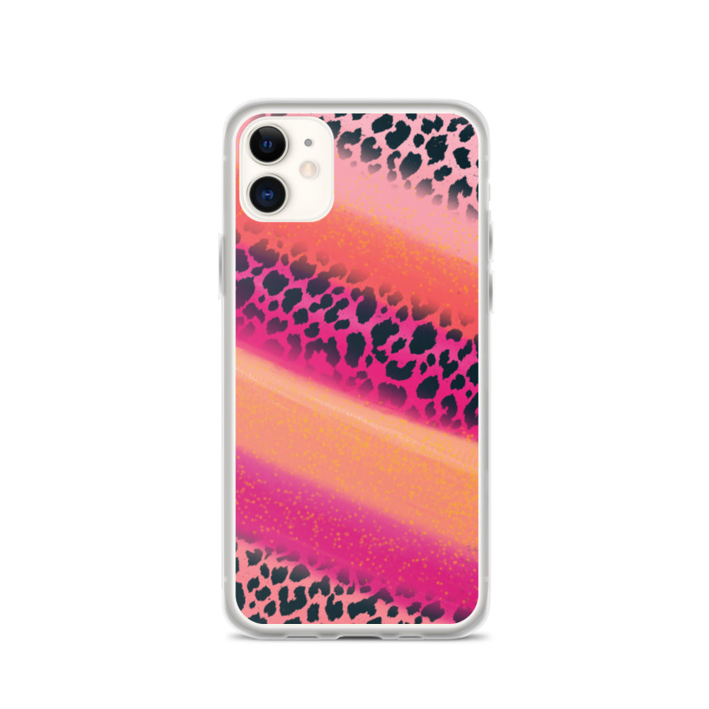 Pink Watercolor Cheetah Print iPhone Case