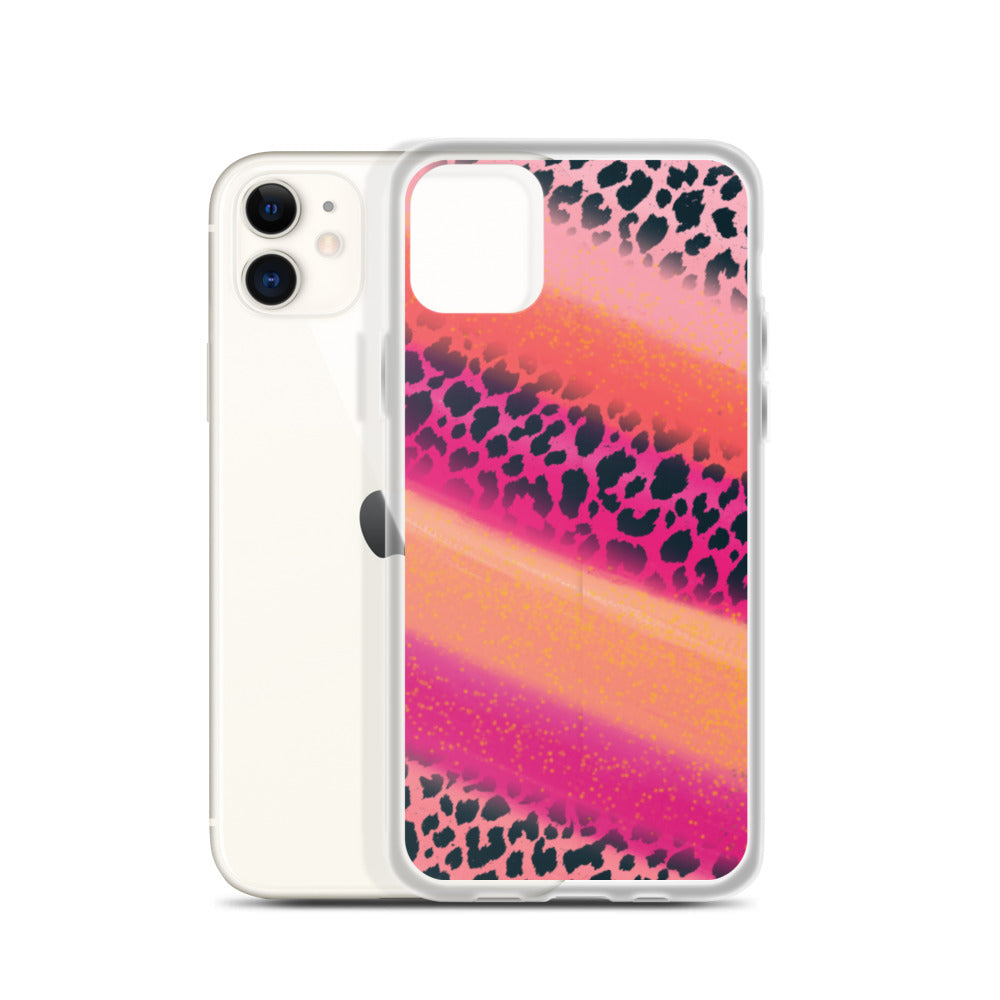 Pink Watercolor Cheetah Print iPhone Case
