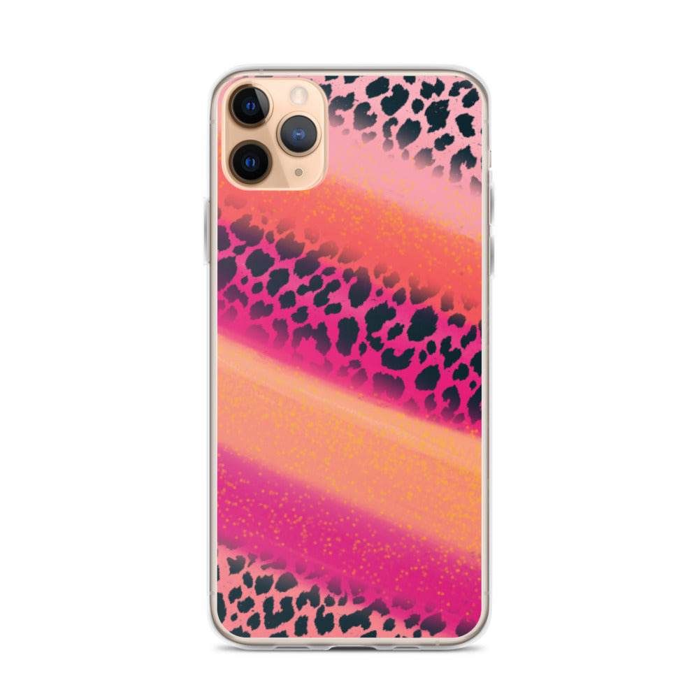 Pink Watercolor Cheetah Print iPhone Case