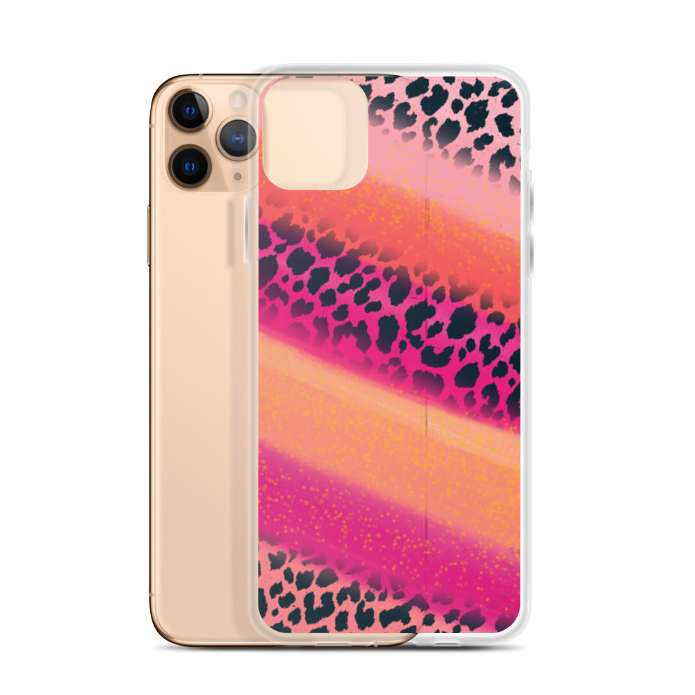Pink Watercolor Cheetah Print iPhone Case