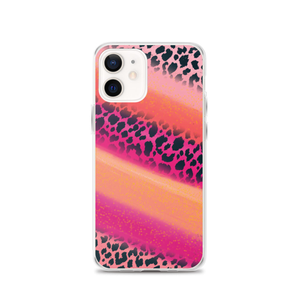 Pink Watercolor Cheetah Print iPhone Case