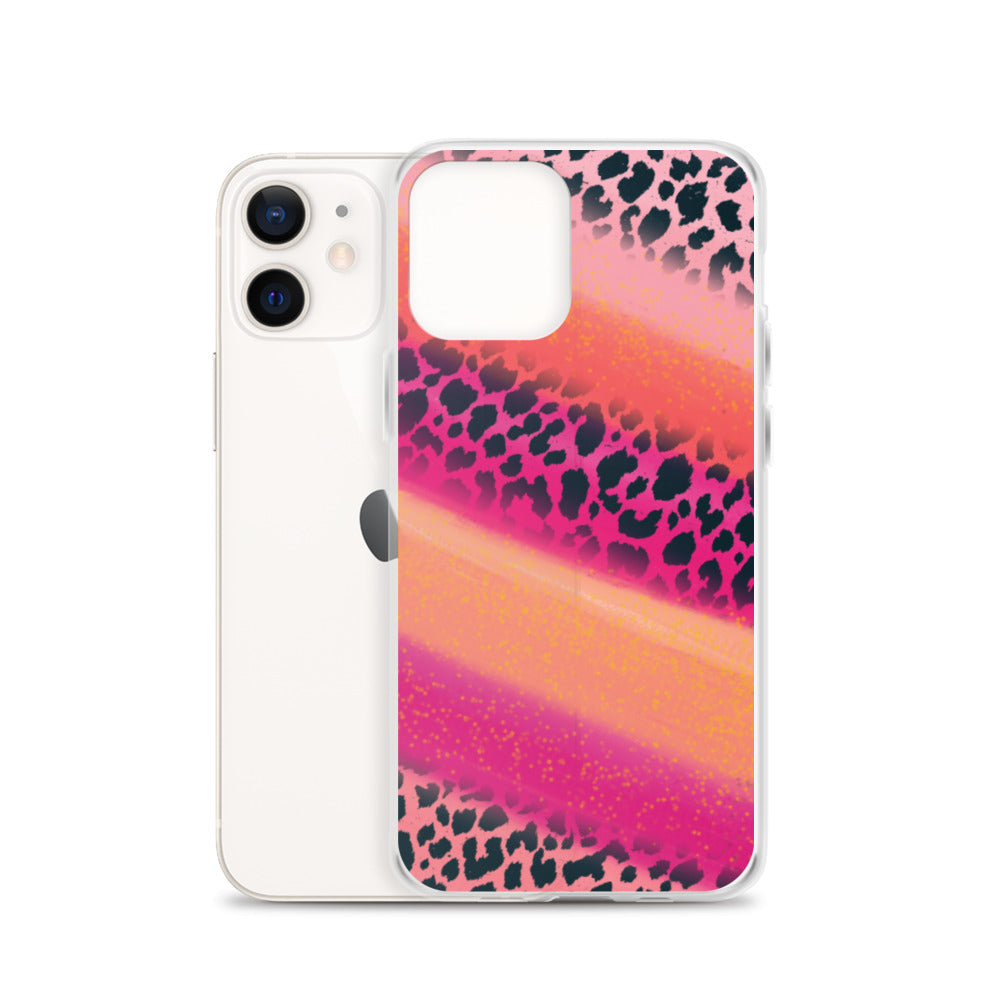 Pink Watercolor Cheetah Print iPhone Case