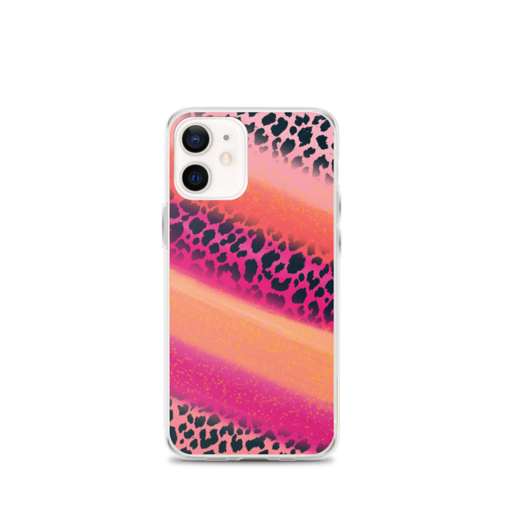 Pink Watercolor Cheetah Print iPhone Case