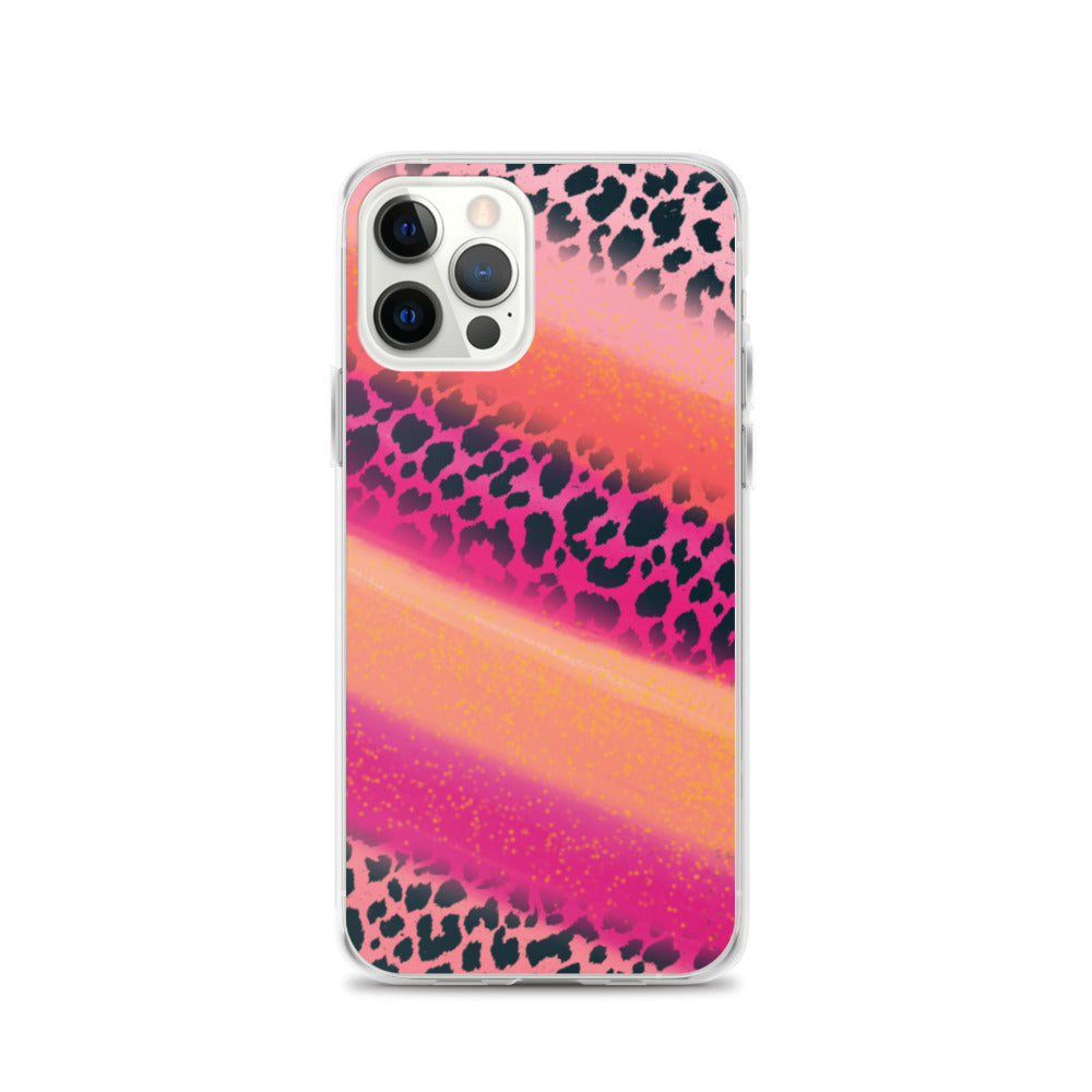 Pink Watercolor Cheetah Print iPhone Case