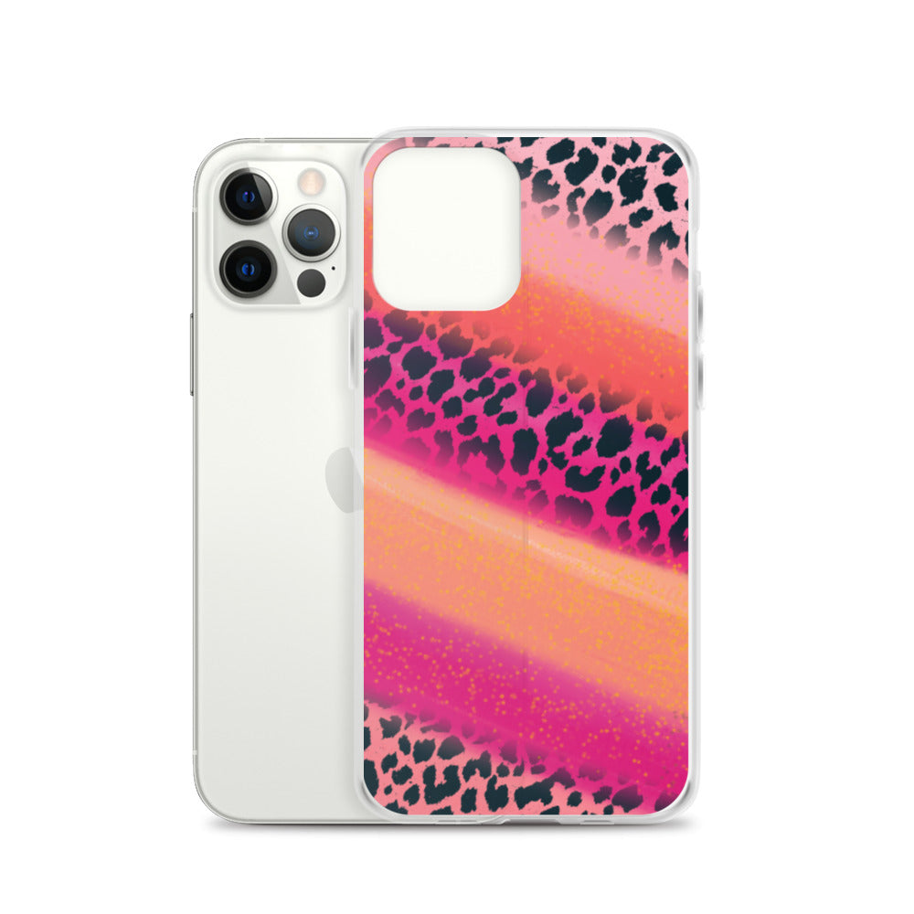 Pink Watercolor Cheetah Print iPhone Case