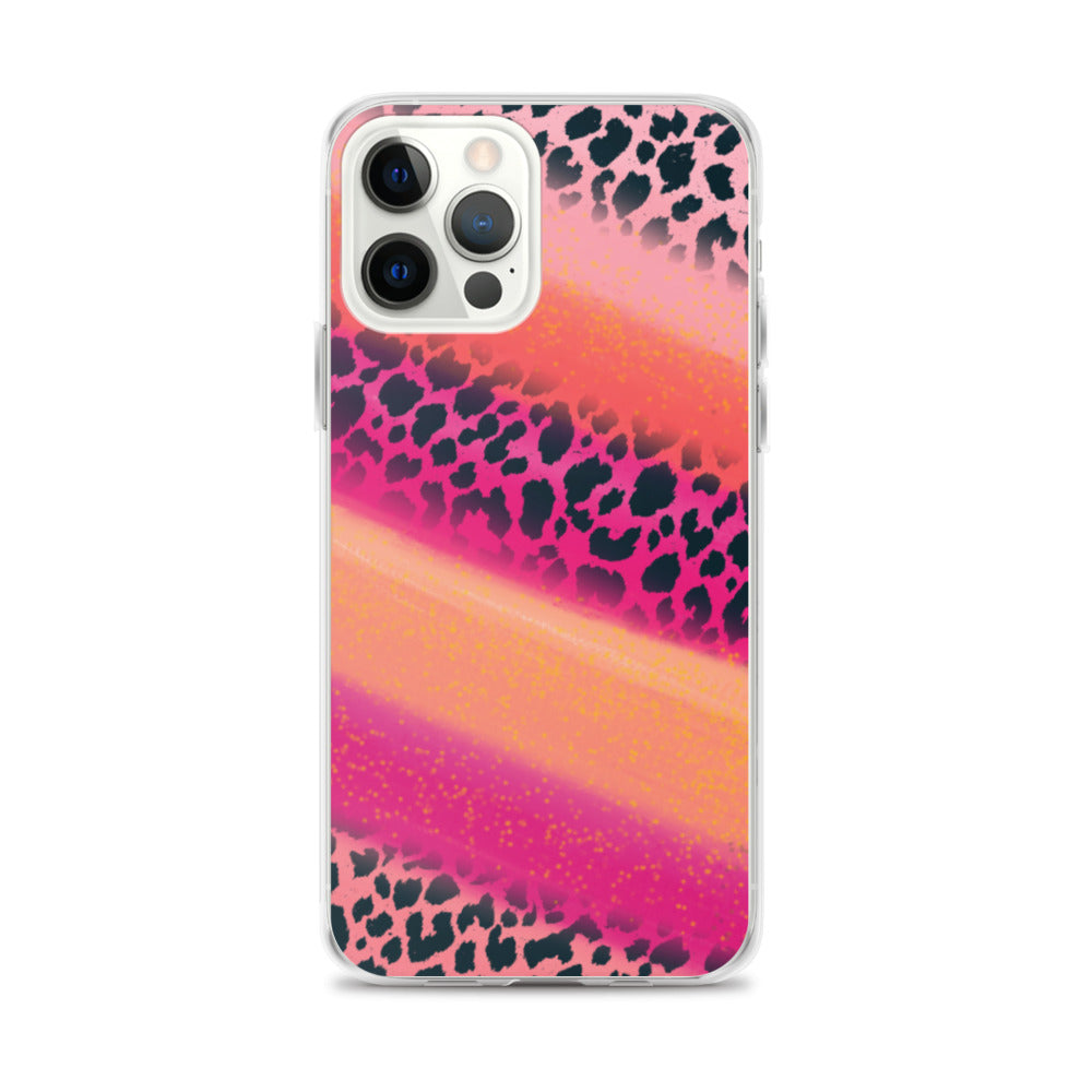 Pink Watercolor Cheetah Print iPhone Case