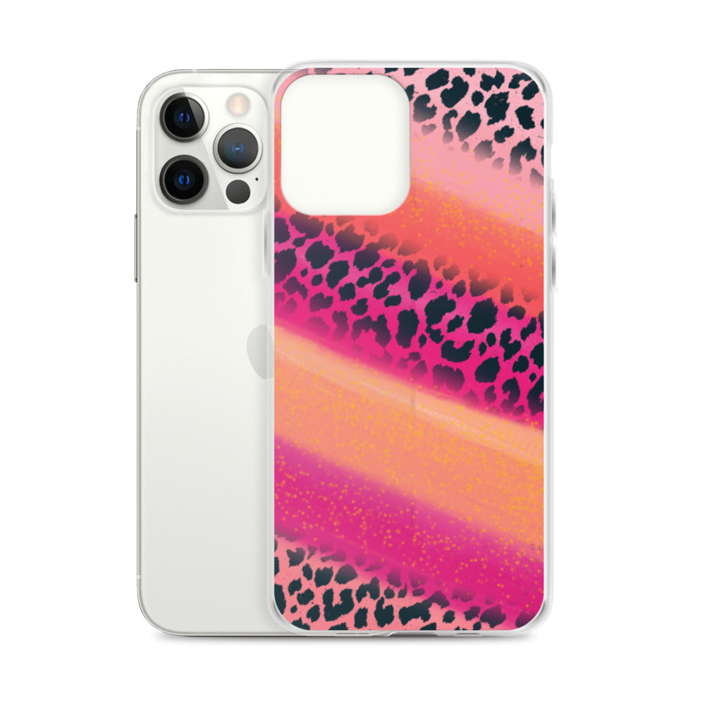 Pink Watercolor Cheetah Print iPhone Case