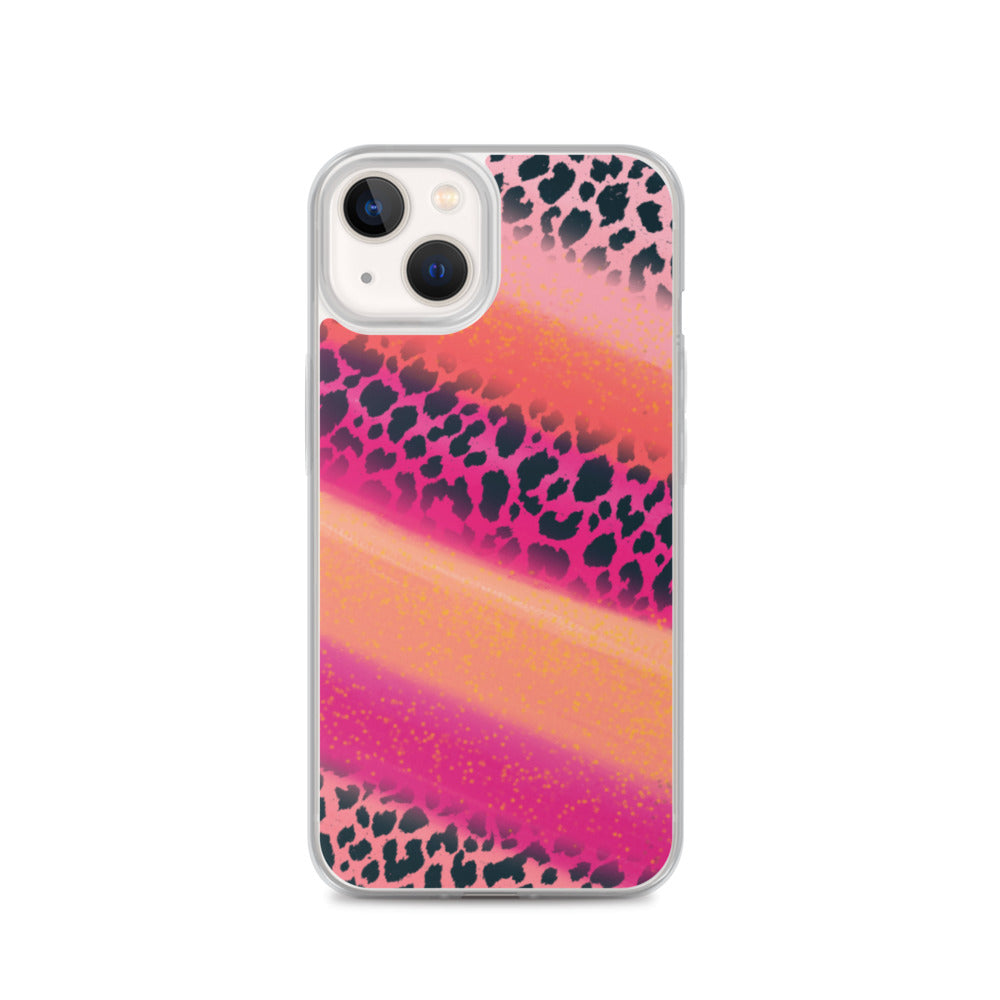 Pink Watercolor Cheetah Print iPhone Case