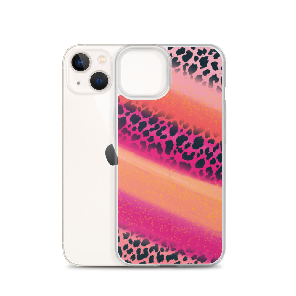 Pink Watercolor Cheetah Print iPhone Case