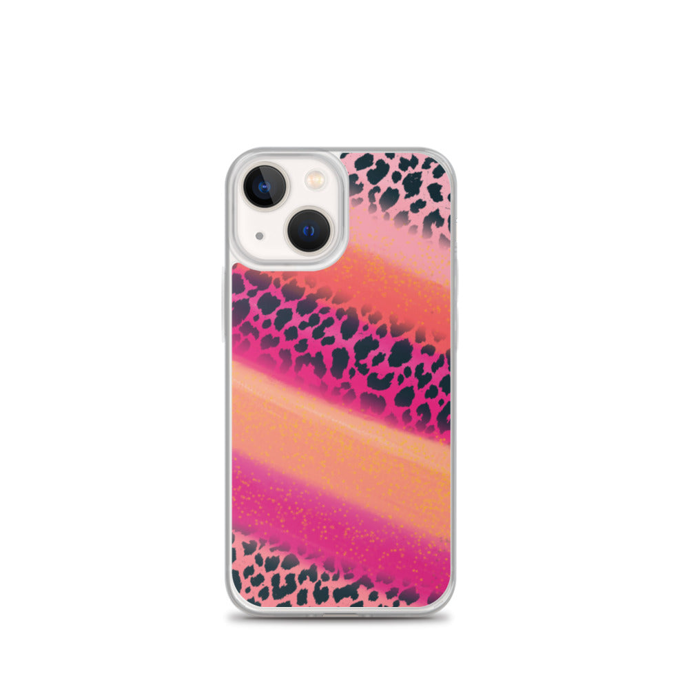 Pink Watercolor Cheetah Print iPhone Case
