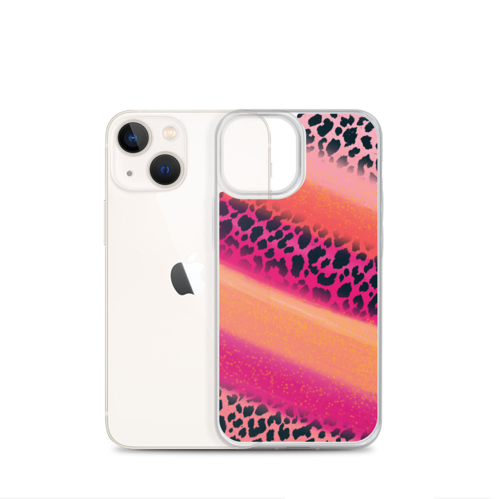 Pink Watercolor Cheetah Print iPhone Case
