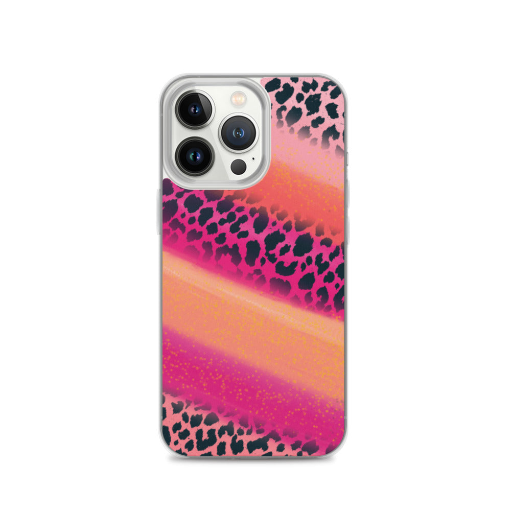 Pink Watercolor Cheetah Print iPhone Case