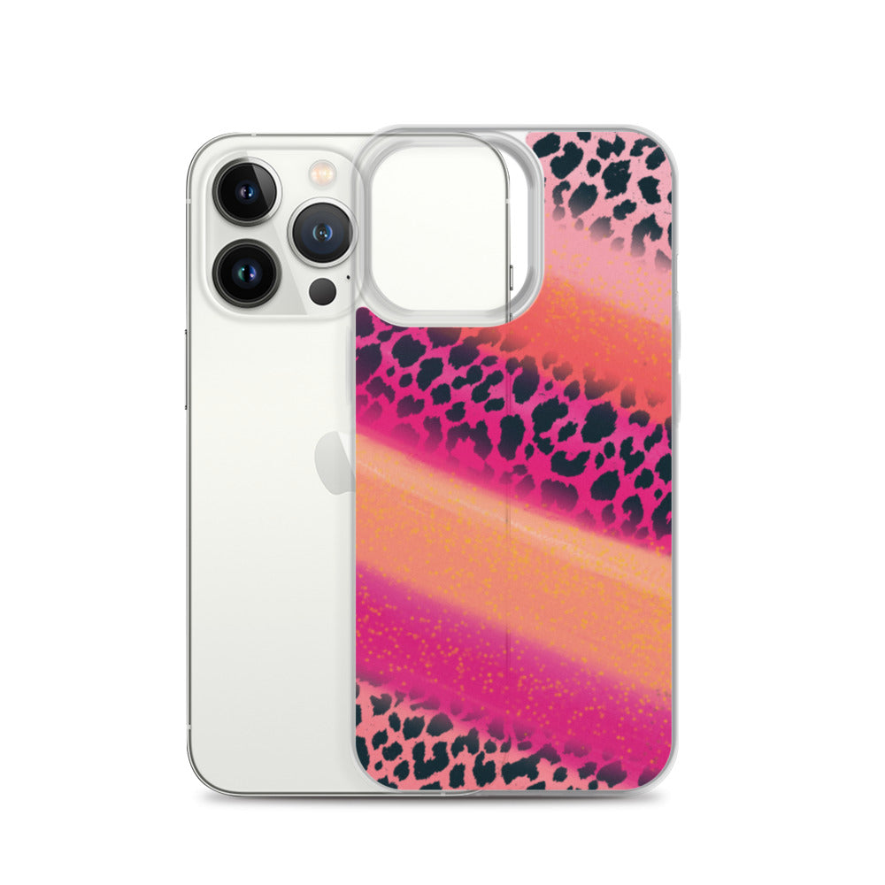Pink Watercolor Cheetah Print iPhone Case