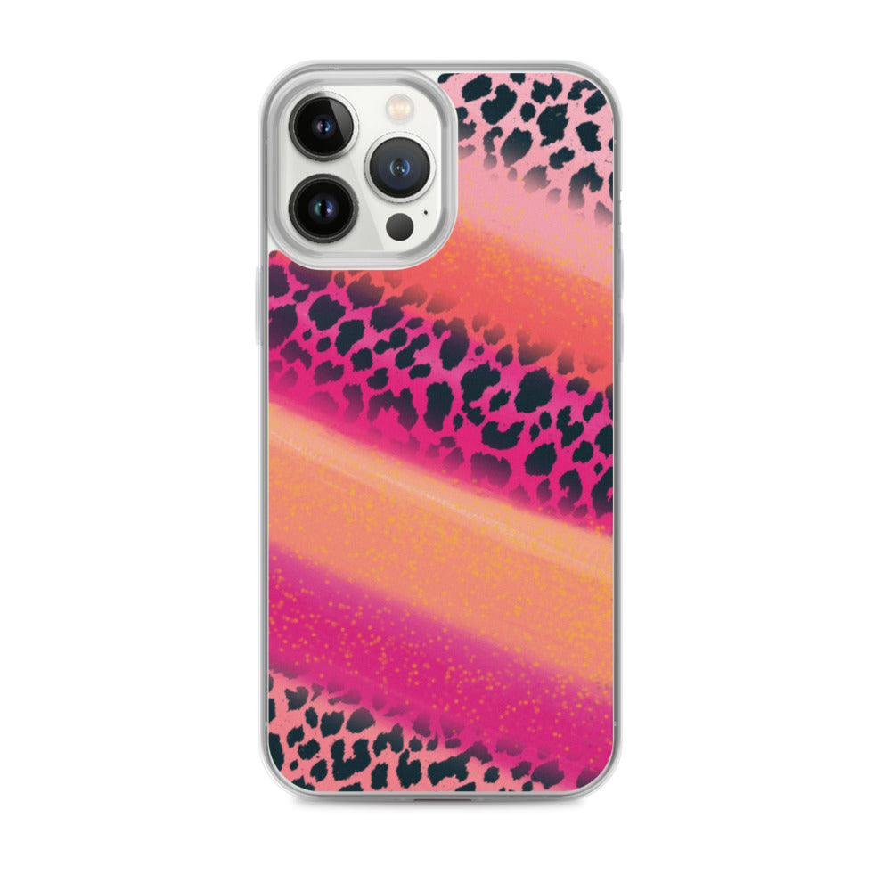 Pink Watercolor Cheetah Print iPhone Case