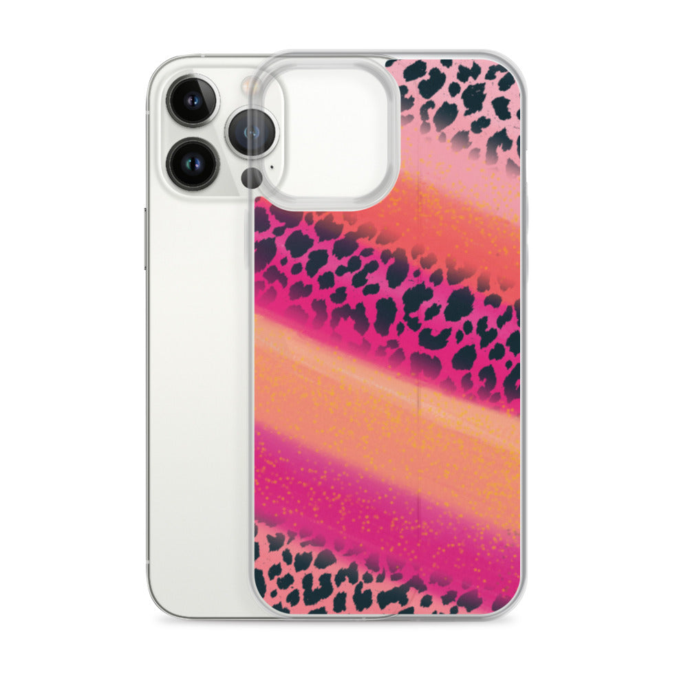 Pink Watercolor Cheetah Print iPhone Case