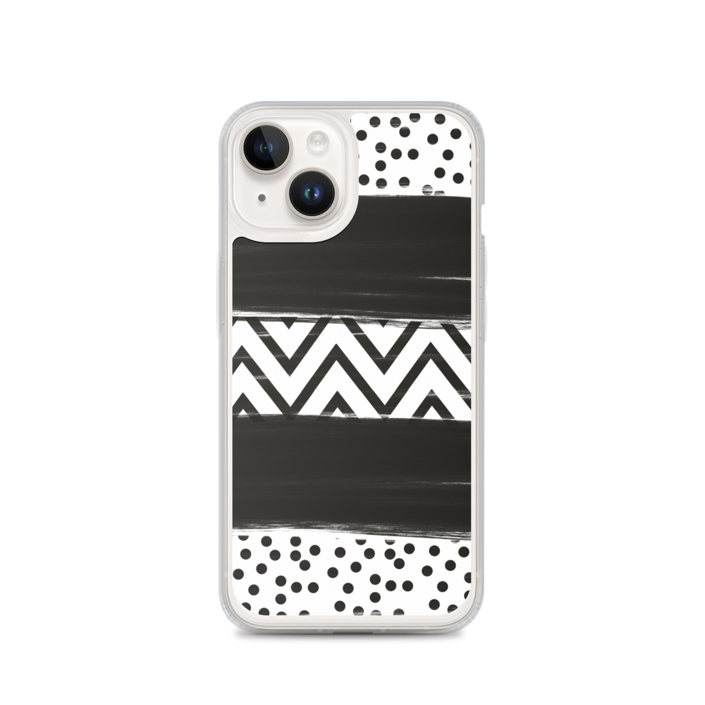 Black & White Chevron and Dots iPhone Case
