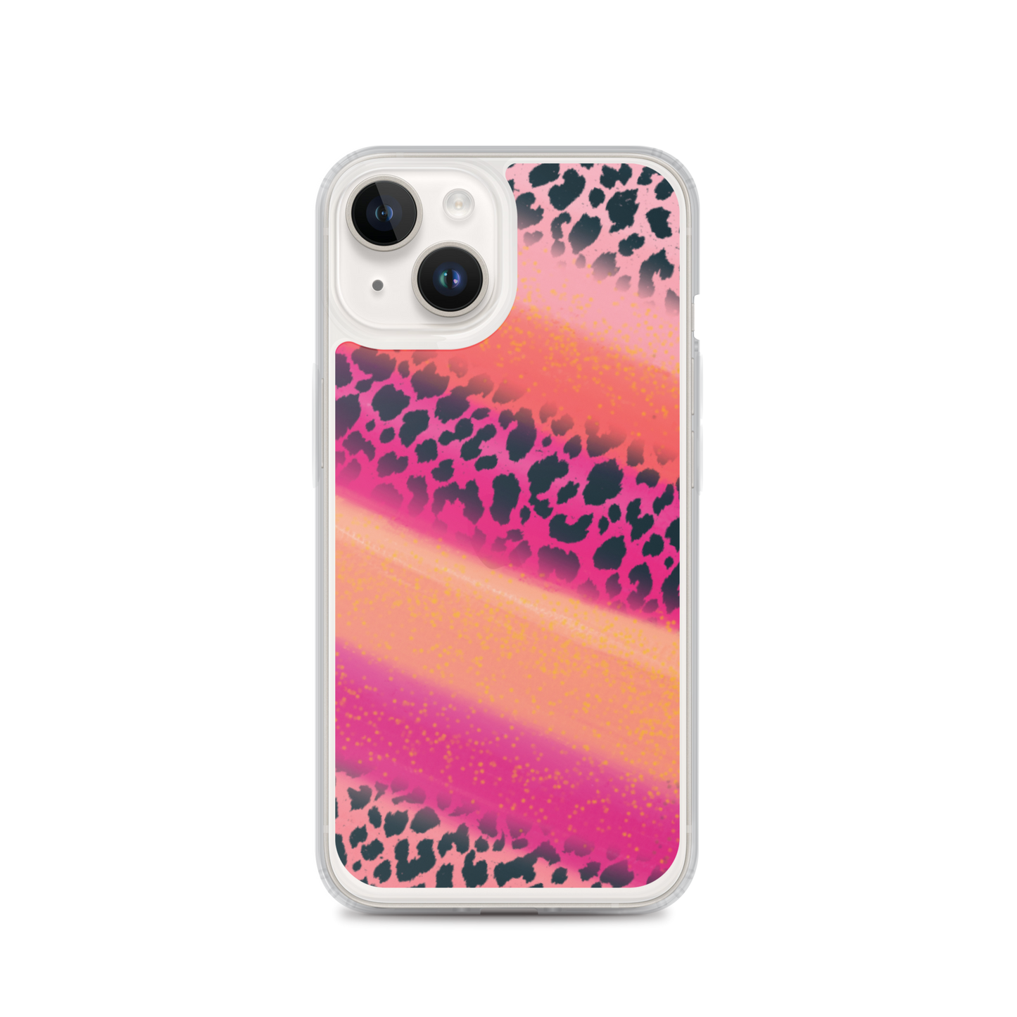 Pink Watercolor Cheetah Print iPhone Case
