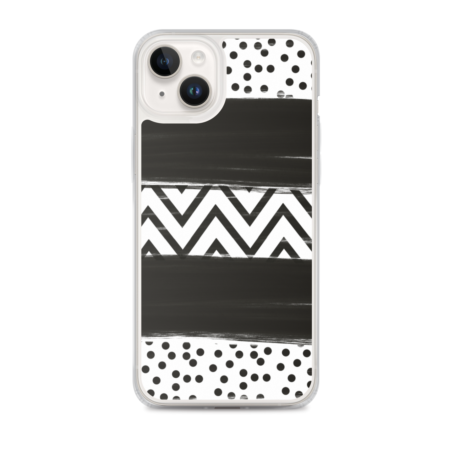 Black & White Chevron and Dots iPhone Case