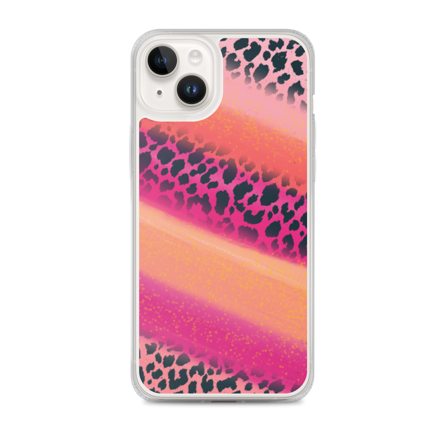 Pink Watercolor Cheetah Print iPhone Case