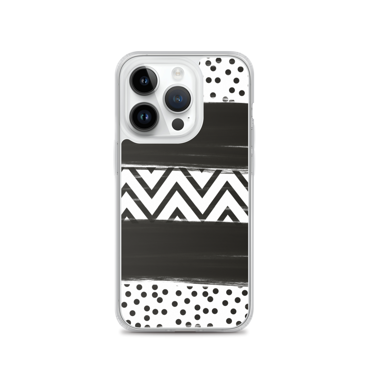 Black & White Chevron and Dots iPhone Case