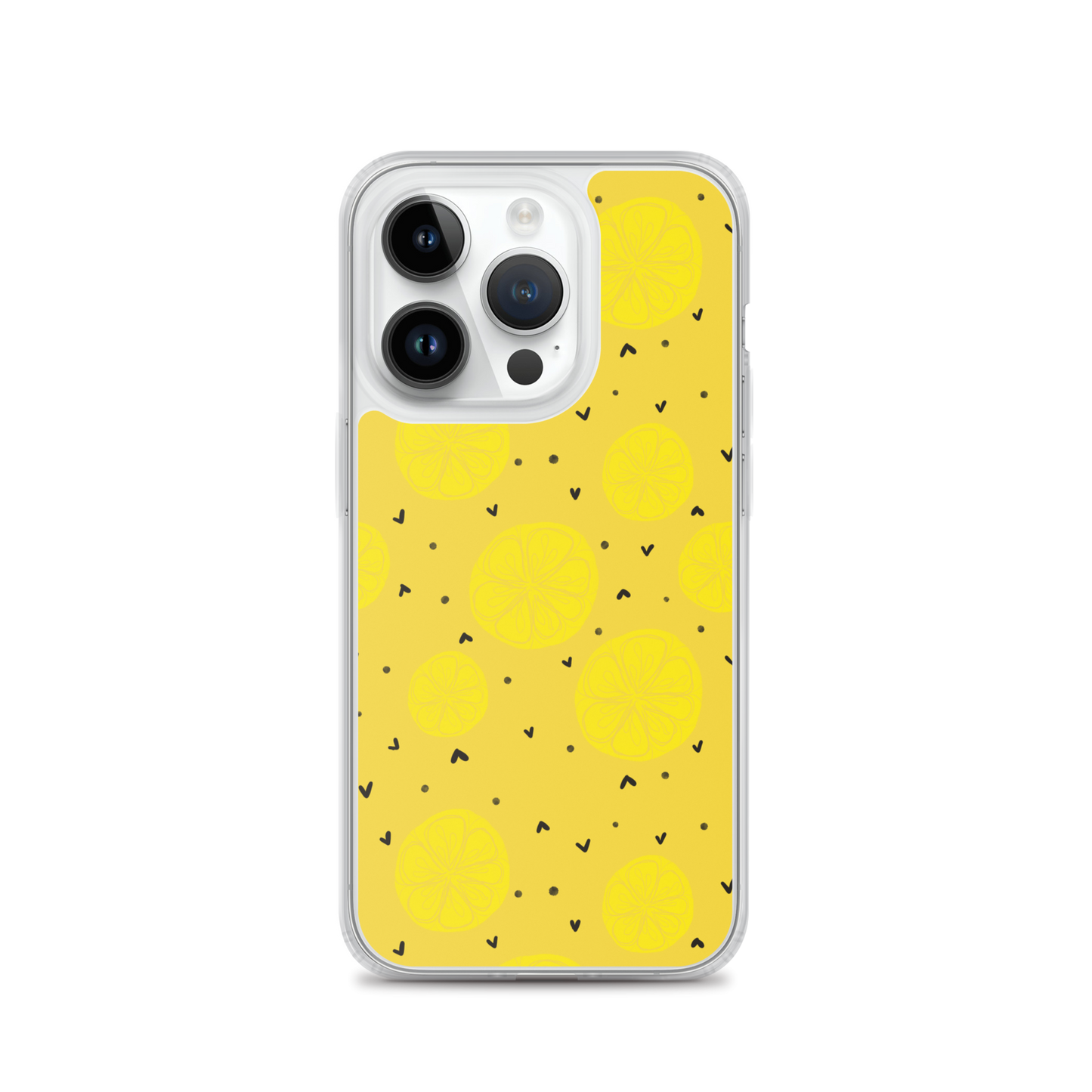 Yellow Lemon and Hearts iPhone Case