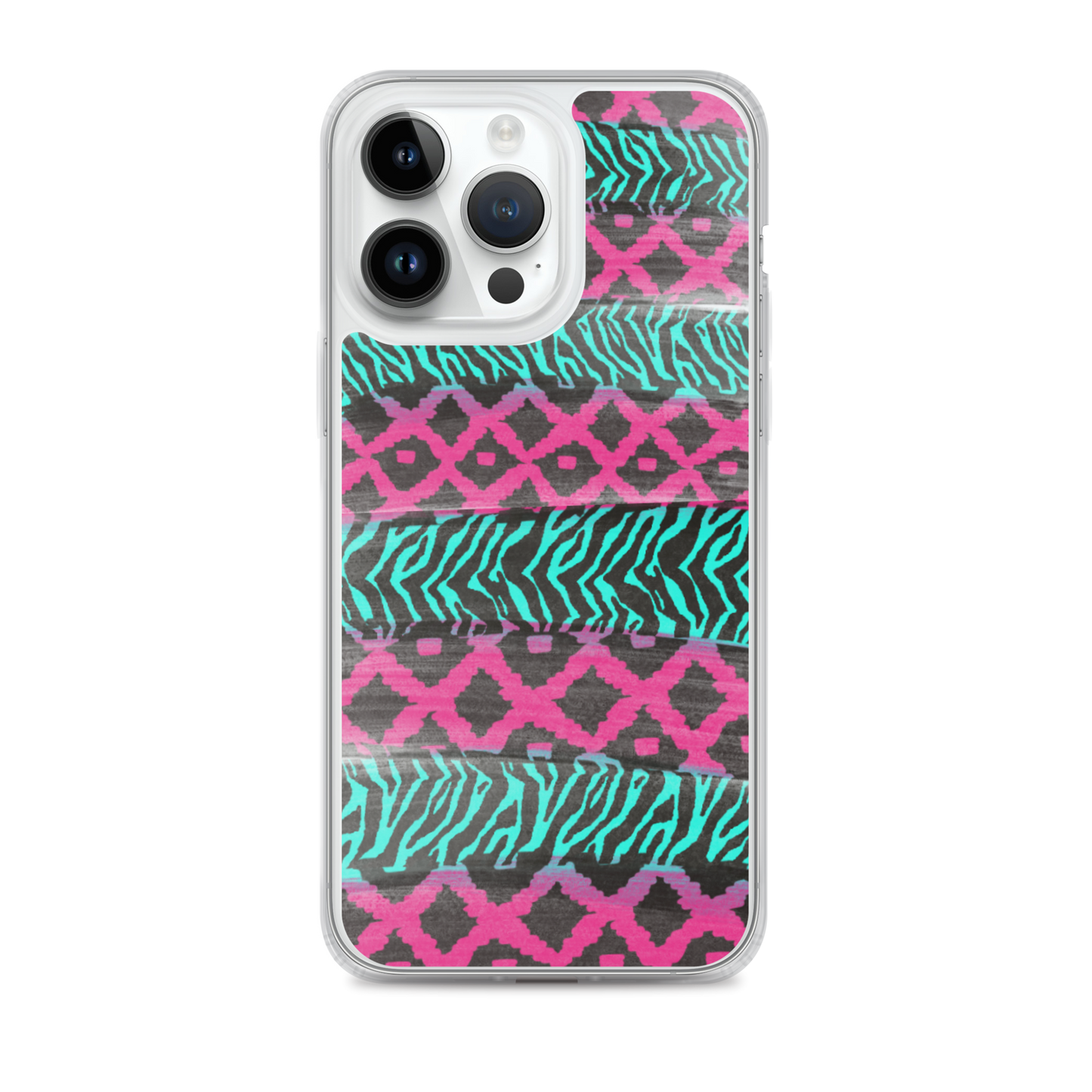 Pink and Teal Patterned iPhone Case